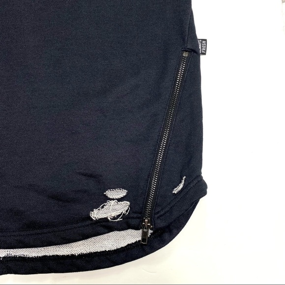 Square Zero Bear Patches Distressed Short Sleeve Sweatshirt Black - Picture 6 of 12